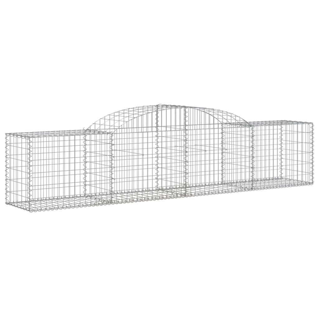 vidaXL Arched Gabion Baskets 6 pcs 300x50x60/80 cm Galvanised Iron 3