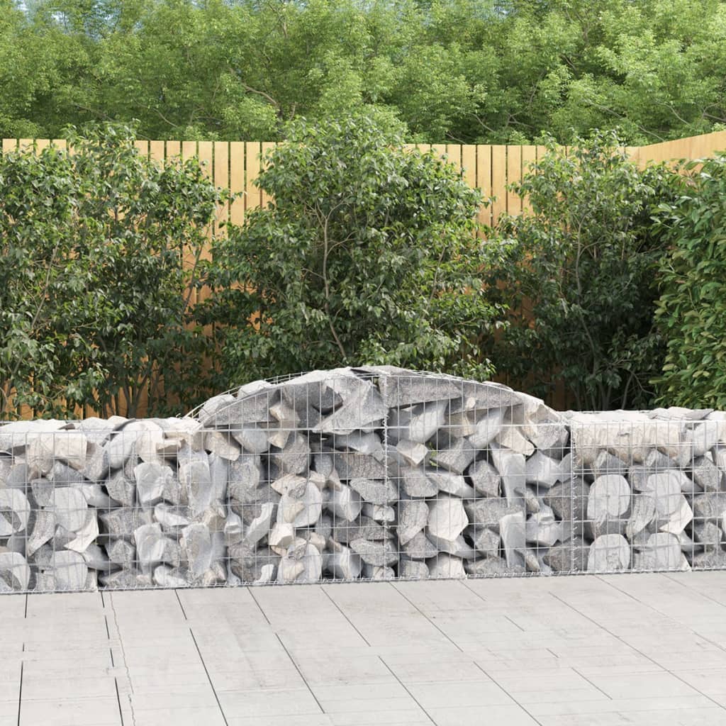vidaXL Arched Gabion Baskets 6 pcs 300x50x60/80 cm Galvanised Iron 1