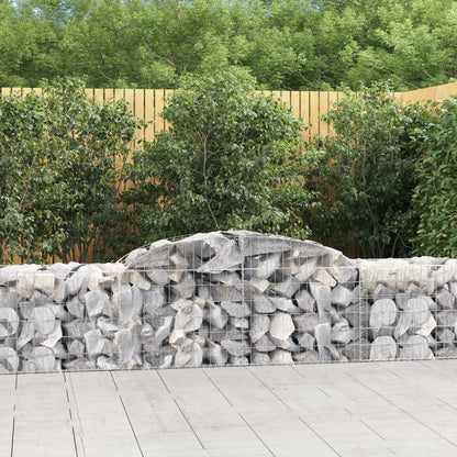 vidaXL Arched Gabion Baskets 6 pcs 300x50x60/80 cm Galvanised Iron 1