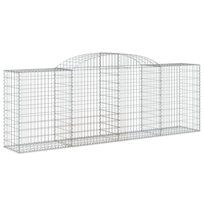 vidaXL Arched Gabion Baskets 4 pcs 300x50x100/120 cm Galvanised Iron 3