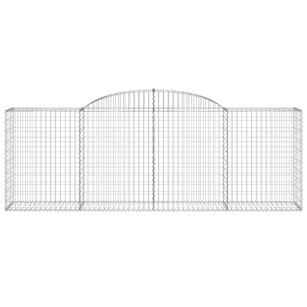 vidaXL Arched Gabion Baskets 4 pcs 300x50x100/120 cm Galvanised Iron 4