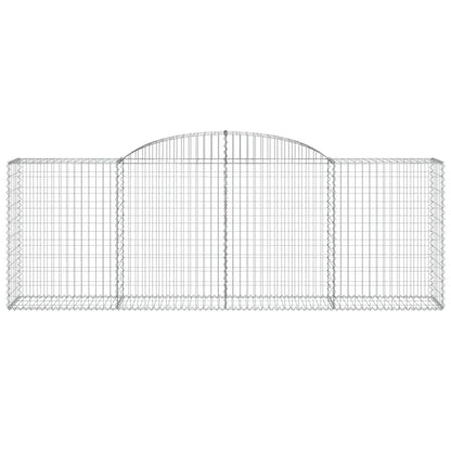 vidaXL Arched Gabion Baskets 4 pcs 300x50x100/120 cm Galvanised Iron 4