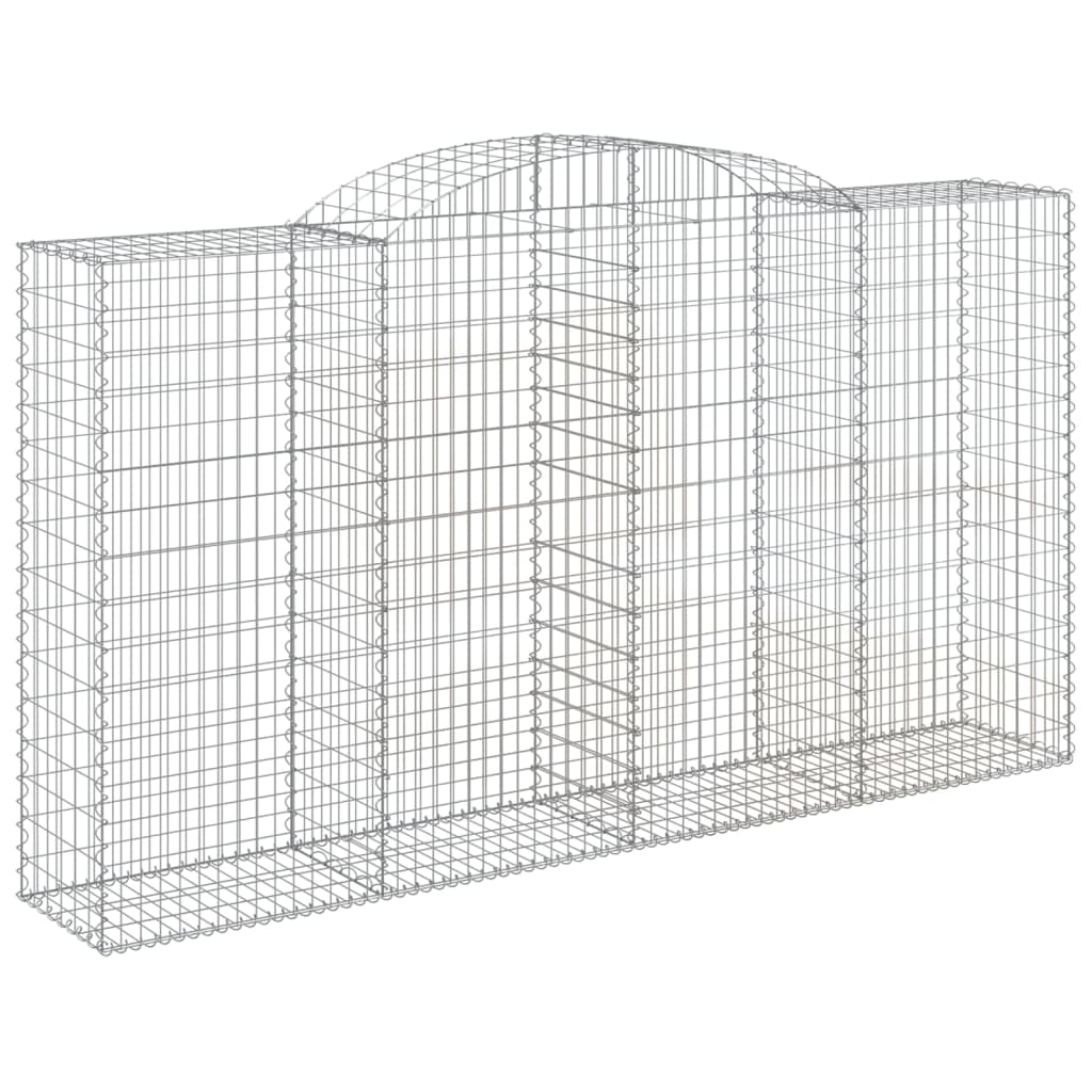 vidaXL Arched Gabion Baskets 3 pcs 300x50x160/180 cm Galvanised Iron 3