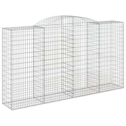 vidaXL Arched Gabion Baskets 3 pcs 300x50x160/180 cm Galvanised Iron 3