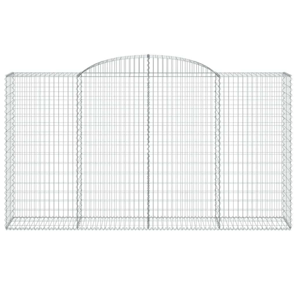 vidaXL Arched Gabion Baskets 3 pcs 300x50x160/180 cm Galvanised Iron 4