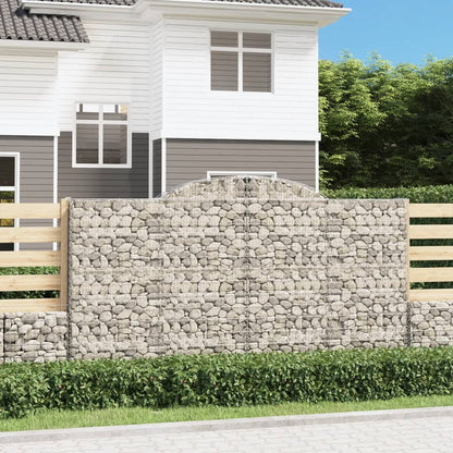 vidaXL Arched Gabion Baskets 3 pcs 300x50x160/180 cm Galvanised Iron 1