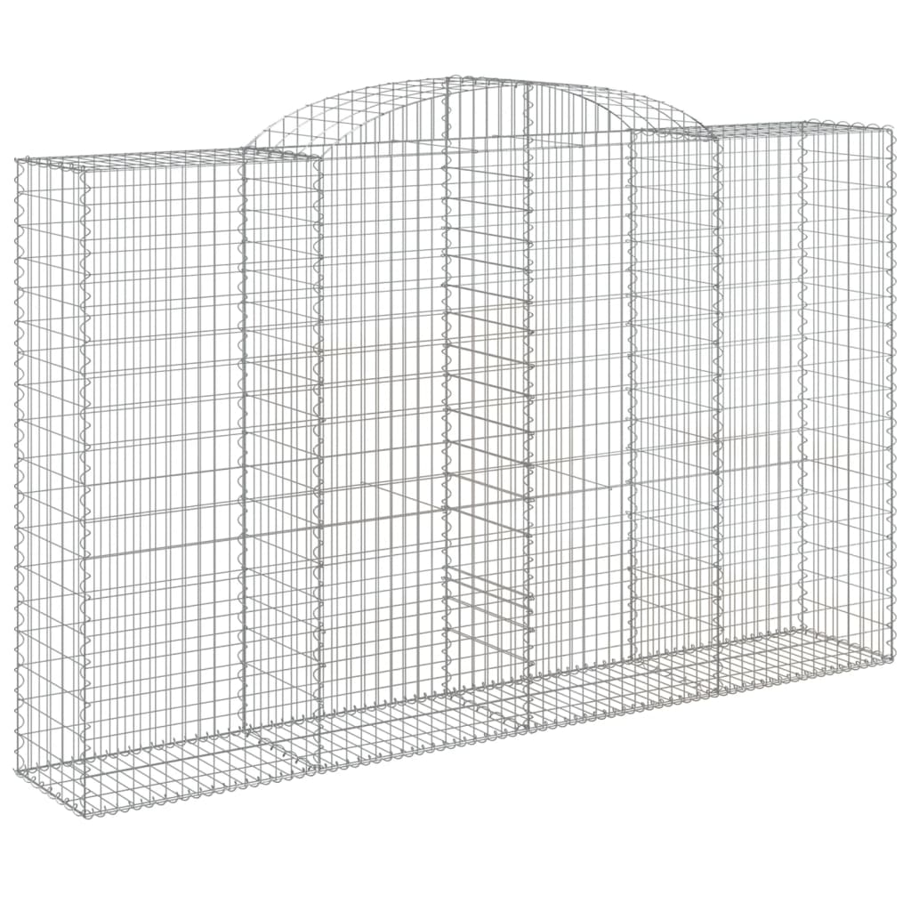 vidaXL Arched Gabion Baskets 2 pcs 300x50x180/200 cm Galvanised Iron 3