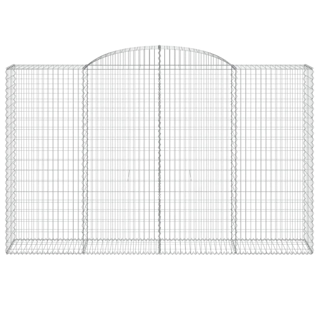 vidaXL Arched Gabion Baskets 2 pcs 300x50x180/200 cm Galvanised Iron 4