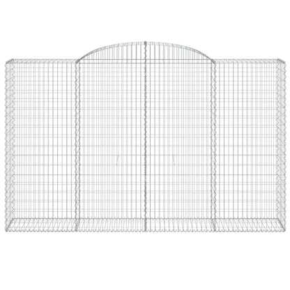 vidaXL Arched Gabion Baskets 2 pcs 300x50x180/200 cm Galvanised Iron 4