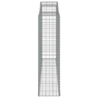 vidaXL Arched Gabion Baskets 2 pcs 300x50x180/200 cm Galvanised Iron 5