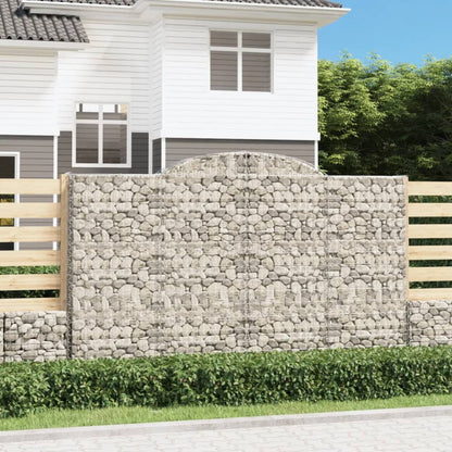 vidaXL Arched Gabion Baskets 2 pcs 300x50x180/200 cm Galvanised Iron 1
