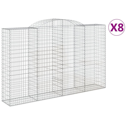 Arched Gabion Baskets Galvanised Iron 8 pcs 300 x 30 x 40/60 cm – 300 x 50 x 220/240 cm 300 x 50 x 180/200 cm