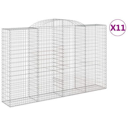 Arched Gabion Baskets Galvanised Iron 11 pcs 300 x 30 x 40/60 cm – 300 x 50 x 220/240 cm 300 x 50 x 180/200 cm