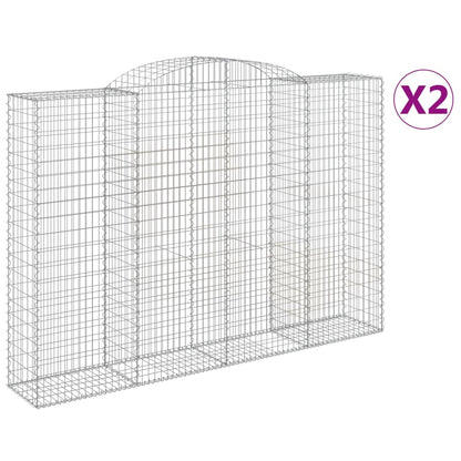 vidaXL Arched Gabion Baskets 2 pcs 300x50x200/220 cm Galvanised Iron 2