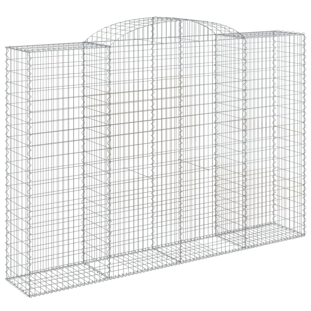 vidaXL Arched Gabion Baskets 2 pcs 300x50x200/220 cm Galvanised Iron 3
