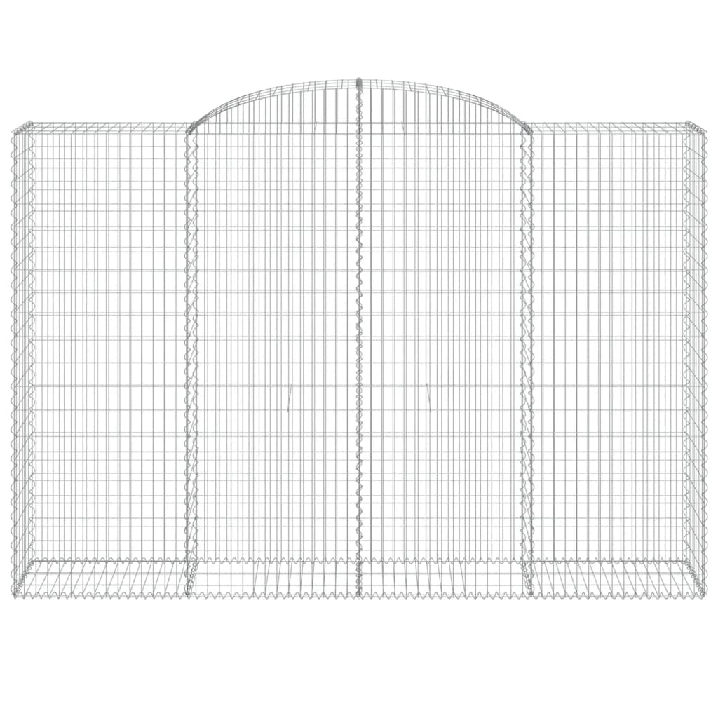 vidaXL Arched Gabion Baskets 2 pcs 300x50x200/220 cm Galvanised Iron 4