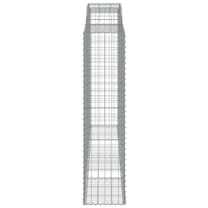 vidaXL Arched Gabion Baskets 2 pcs 300x50x200/220 cm Galvanised Iron 5
