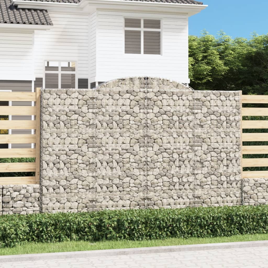 vidaXL Arched Gabion Baskets 2 pcs 300x50x200/220 cm Galvanised Iron 1