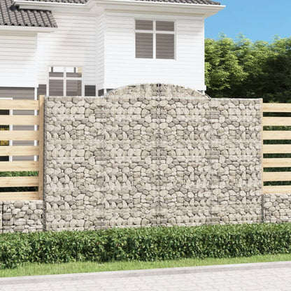 vidaXL Arched Gabion Baskets 2 pcs 300x50x200/220 cm Galvanised Iron 1