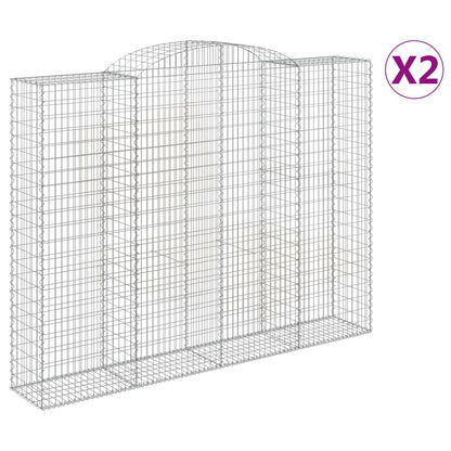 vidaXL Arched Gabion Baskets 2 pcs 300x50x220/240 cm Galvanised Iron 2