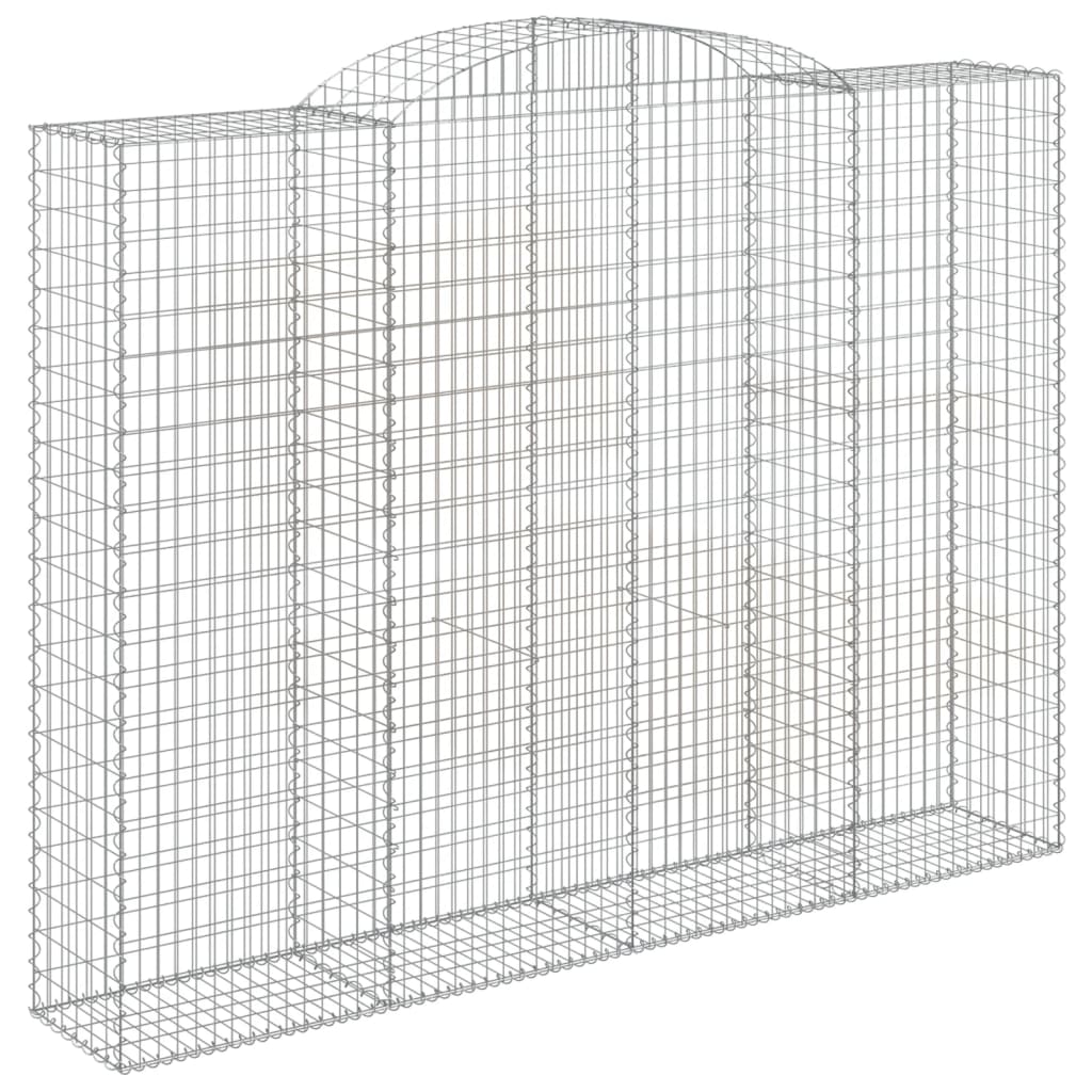 vidaXL Arched Gabion Baskets 2 pcs 300x50x220/240 cm Galvanised Iron 3