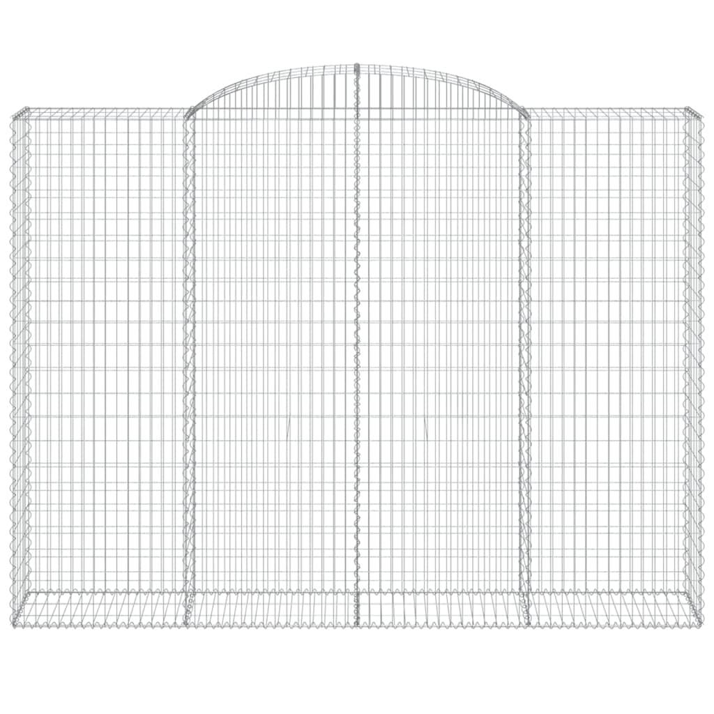 vidaXL Arched Gabion Baskets 2 pcs 300x50x220/240 cm Galvanised Iron 4