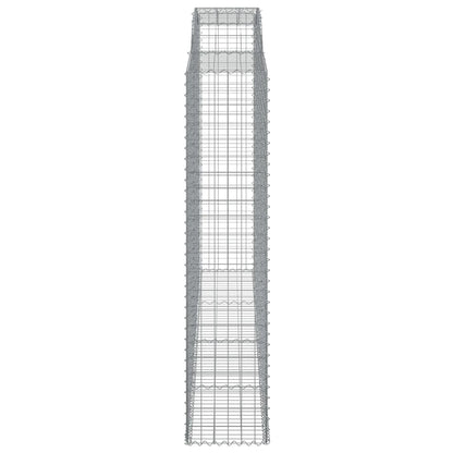 vidaXL Arched Gabion Baskets 2 pcs 300x50x220/240 cm Galvanised Iron 5