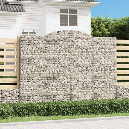 vidaXL Arched Gabion Baskets 2 pcs 300x50x220/240 cm Galvanised Iron 1