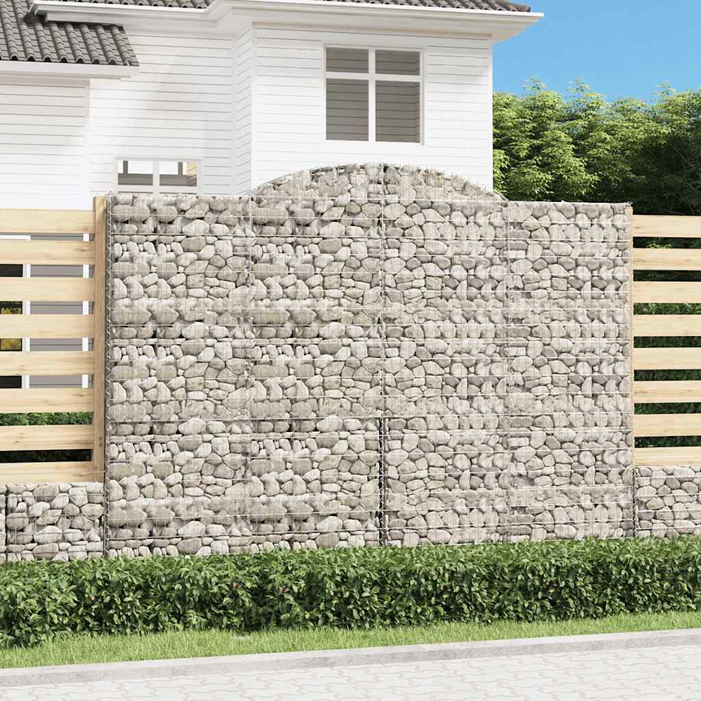 Arched Gabion Baskets Galvanised Iron 4 pcs 300 x 30 x 40/60 cm – 300 x 50 x 220/240 cm 300 x 50 x 220/240 cm