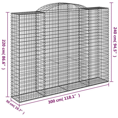 Arched Gabion Baskets Galvanised Iron 10 pcs 300 x 30 x 40/60 cm – 300 x 50 x 220/240 cm 300 x 50 x 220/240 cm