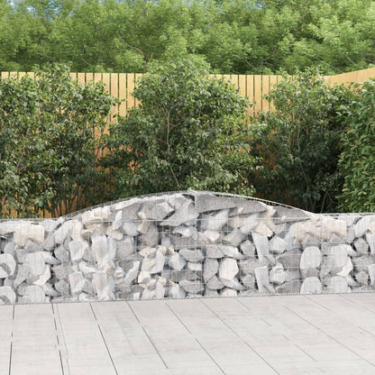 vidaXL Arched Gabion Baskets Galvanised Iron 2 pcs 400 x 30 x 40/60 cm – 400 x 50 x 220/240 cm