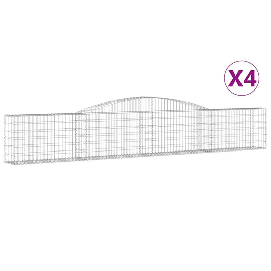 Arched Gabion Baskets Galvanised Iron 4 pcs 400 x 30 x 40/60 cm – 400 x 50 x 220/240 cm 400 x 30 x 60/80 cm