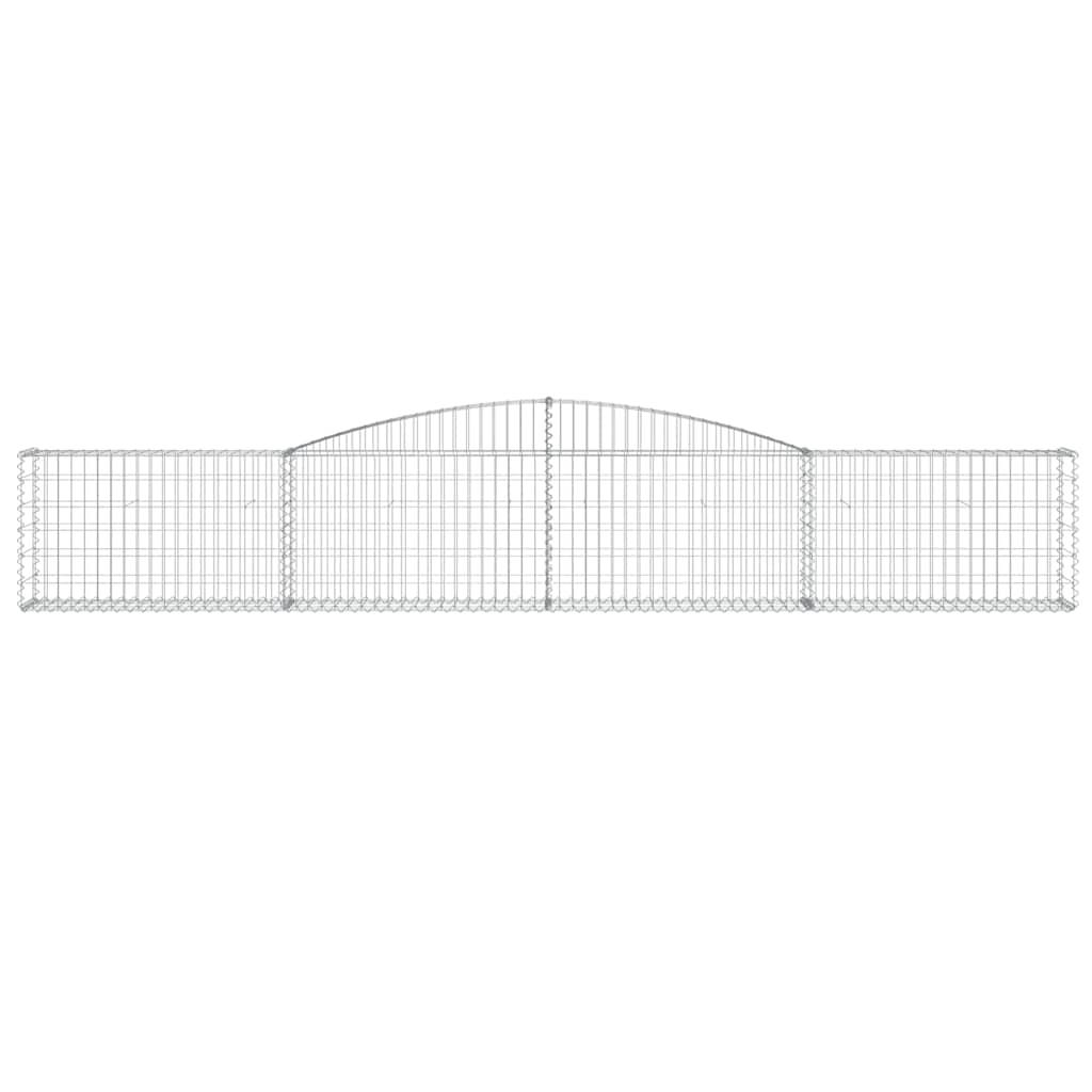 vidaXL Arched Gabion Baskets 4 pcs 400x30x60/80 cm Galvanised Iron 4