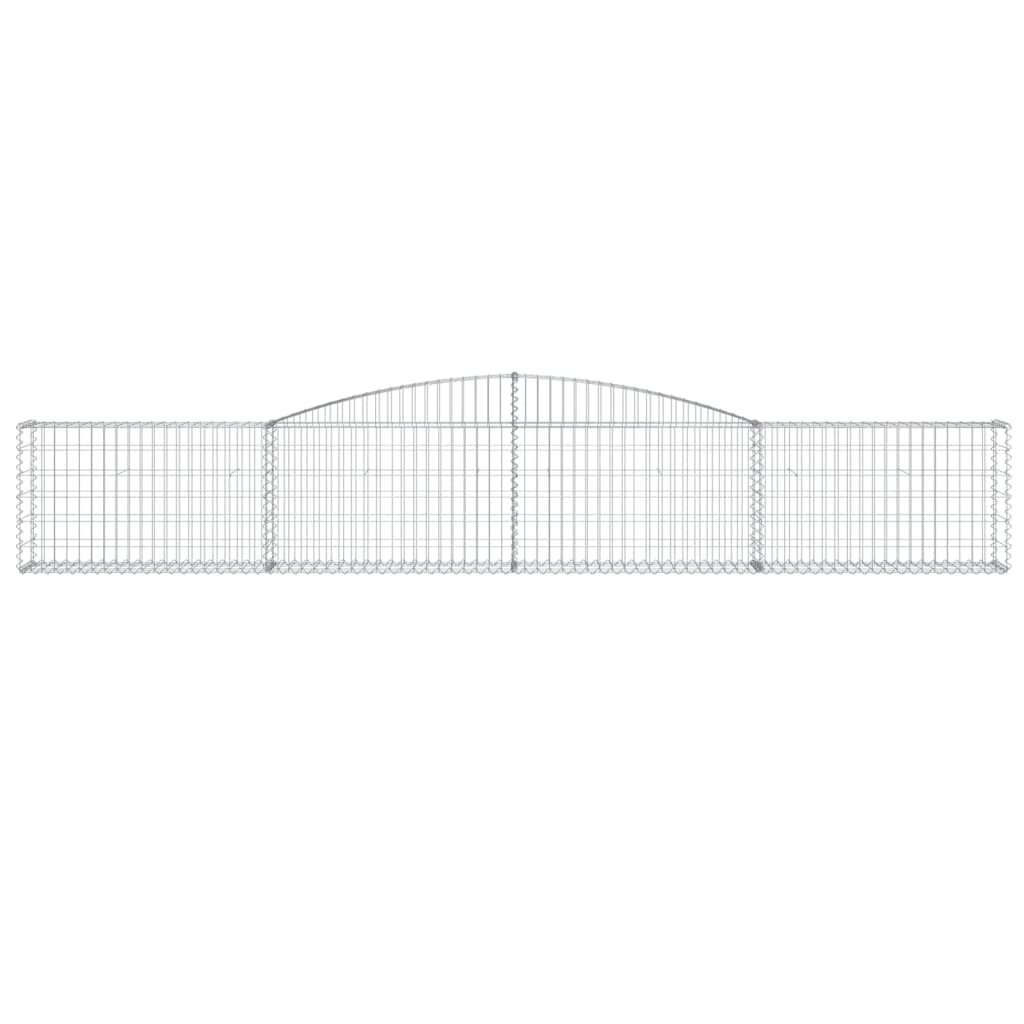 vidaXL Arched Gabion Baskets 5 pcs 400x30x60/80 cm Galvanised Iron 4