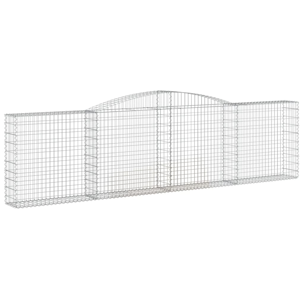vidaXL Arched Gabion Baskets 4 pcs 400x30x100/120 cm Galvanised Iron 3