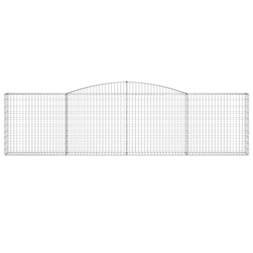 vidaXL Arched Gabion Baskets 4 pcs 400x30x100/120 cm Galvanised Iron 4