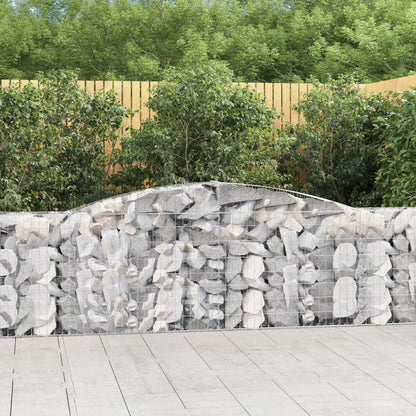 vidaXL Arched Gabion Baskets 4 pcs 400x30x100/120 cm Galvanised Iron 1