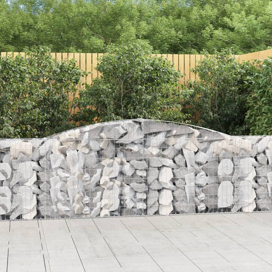 vidaXL Arched Gabion Baskets 4 pcs 400x30x100/120 cm Galvanised Iron 1