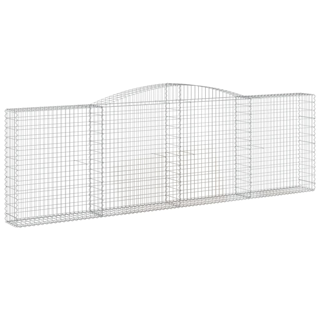 vidaXL Arched Gabion Baskets 2 pcs 400x30x120/140 cm Galvanised Iron 3