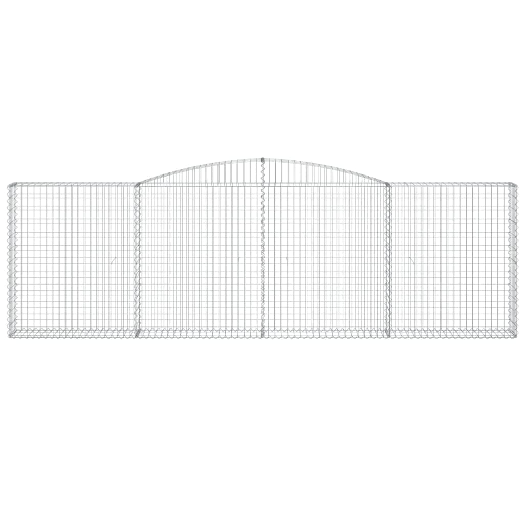 vidaXL Arched Gabion Baskets 2 pcs 400x30x120/140 cm Galvanised Iron 4