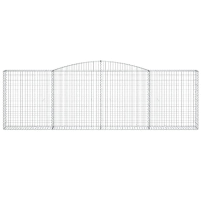 vidaXL Arched Gabion Baskets 2 pcs 400x30x120/140 cm Galvanised Iron 4