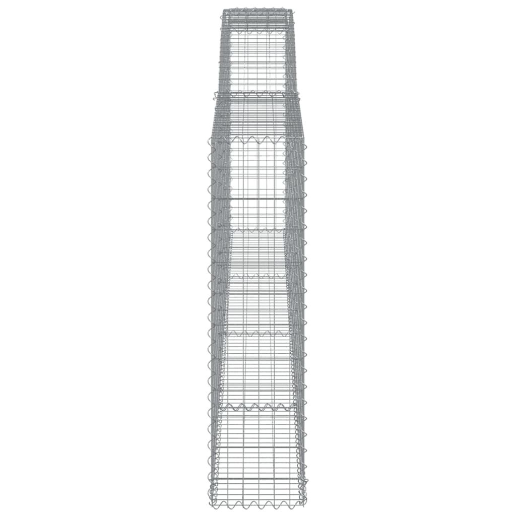 vidaXL Arched Gabion Baskets 2 pcs 400x30x120/140 cm Galvanised Iron 5