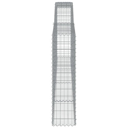 vidaXL Arched Gabion Baskets 2 pcs 400x30x120/140 cm Galvanised Iron 5