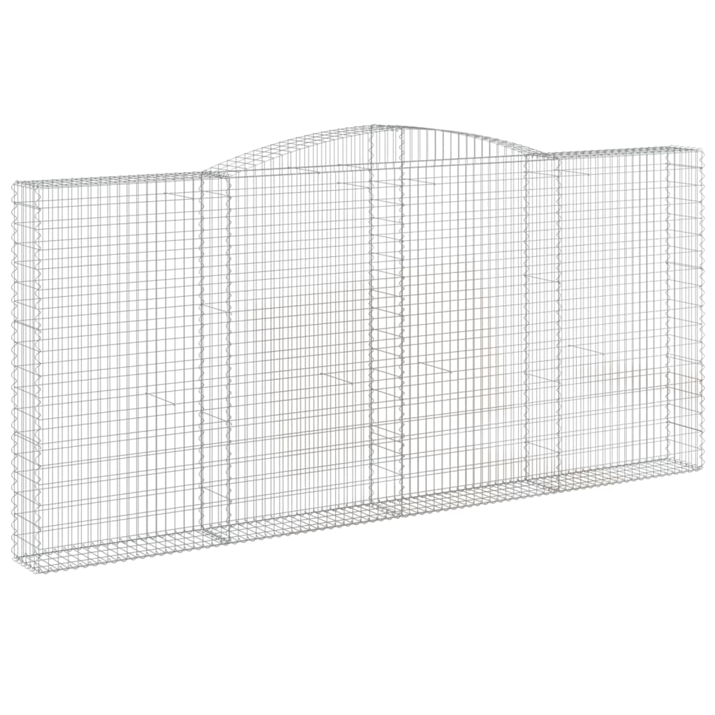 vidaXL Arched Gabion Baskets 2 pcs 400x30x180/200 cm Galvanised Iron 3