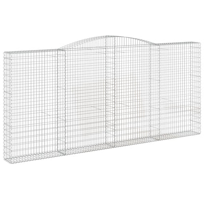 vidaXL Arched Gabion Baskets 2 pcs 400x30x180/200 cm Galvanised Iron 3