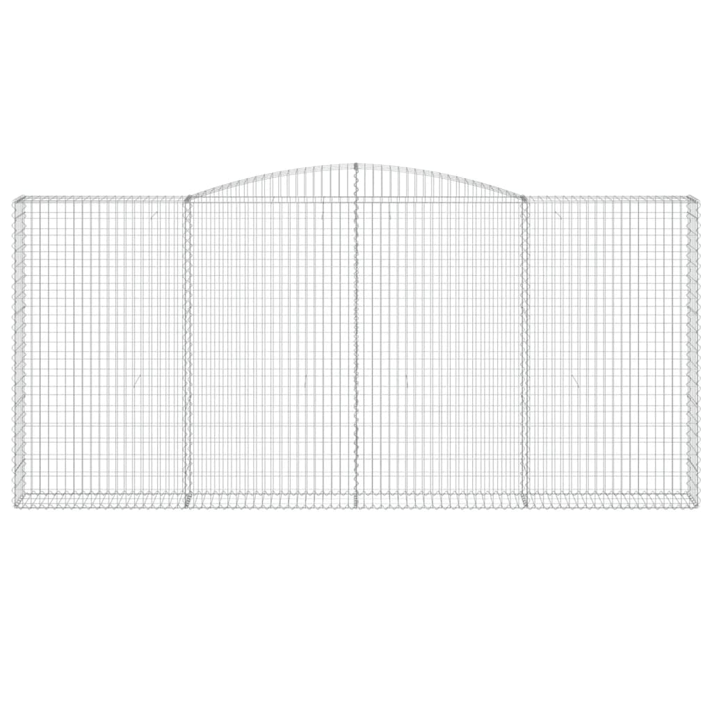 vidaXL Arched Gabion Baskets 2 pcs 400x30x180/200 cm Galvanised Iron 4