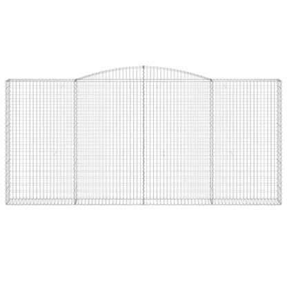 vidaXL Arched Gabion Baskets 2 pcs 400x30x180/200 cm Galvanised Iron 4