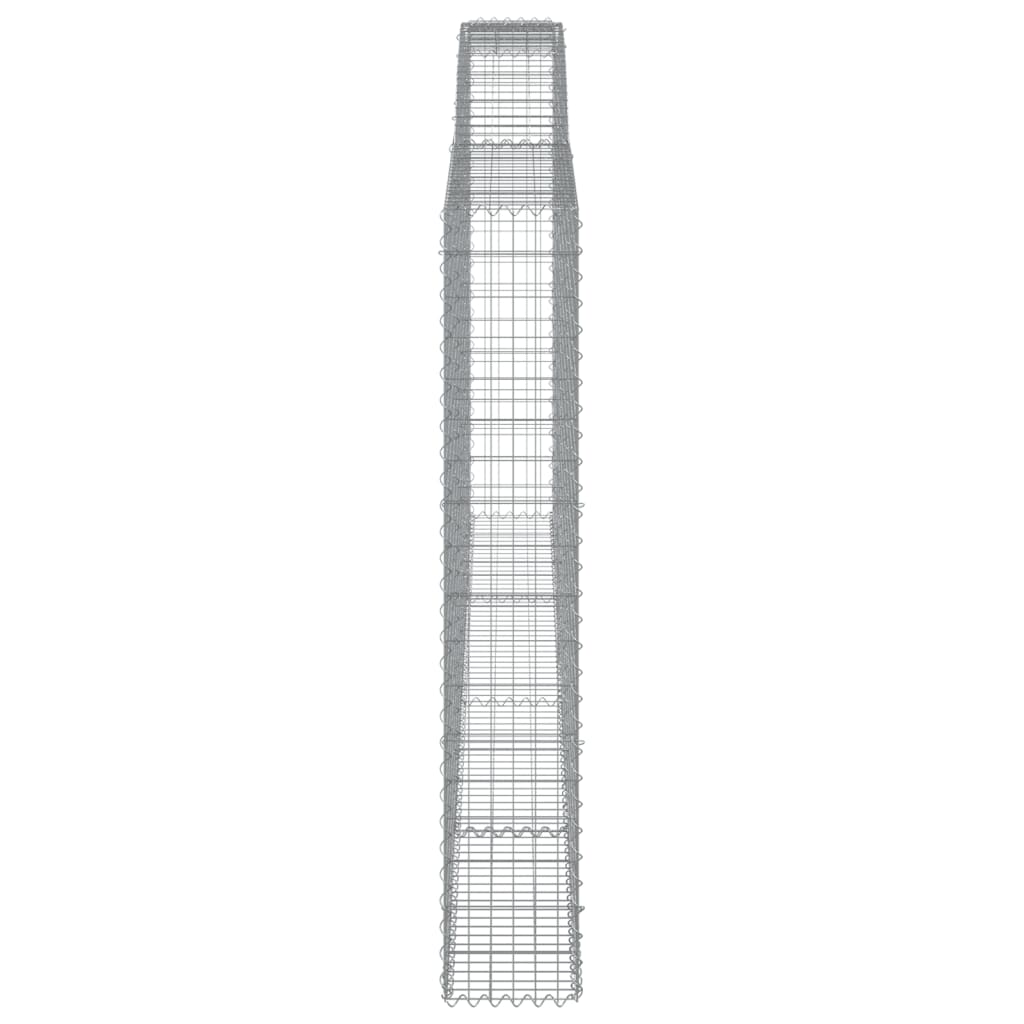 vidaXL Arched Gabion Baskets 2 pcs 400x30x180/200 cm Galvanised Iron 5