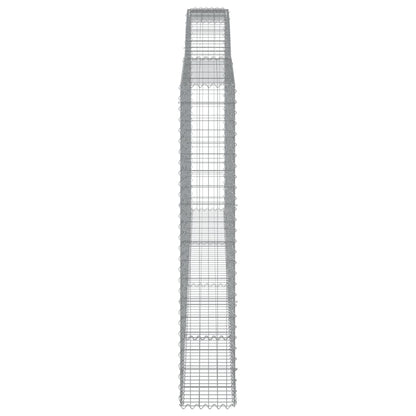 vidaXL Arched Gabion Baskets 2 pcs 400x30x180/200 cm Galvanised Iron 5