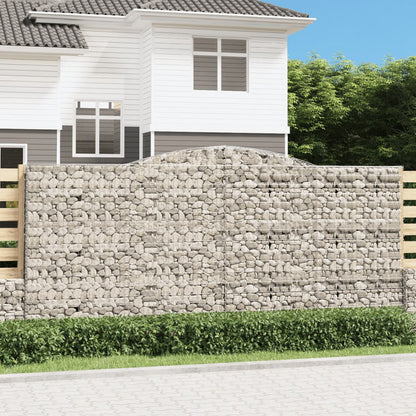 vidaXL Arched Gabion Baskets 2 pcs 400x30x180/200 cm Galvanised Iron 1